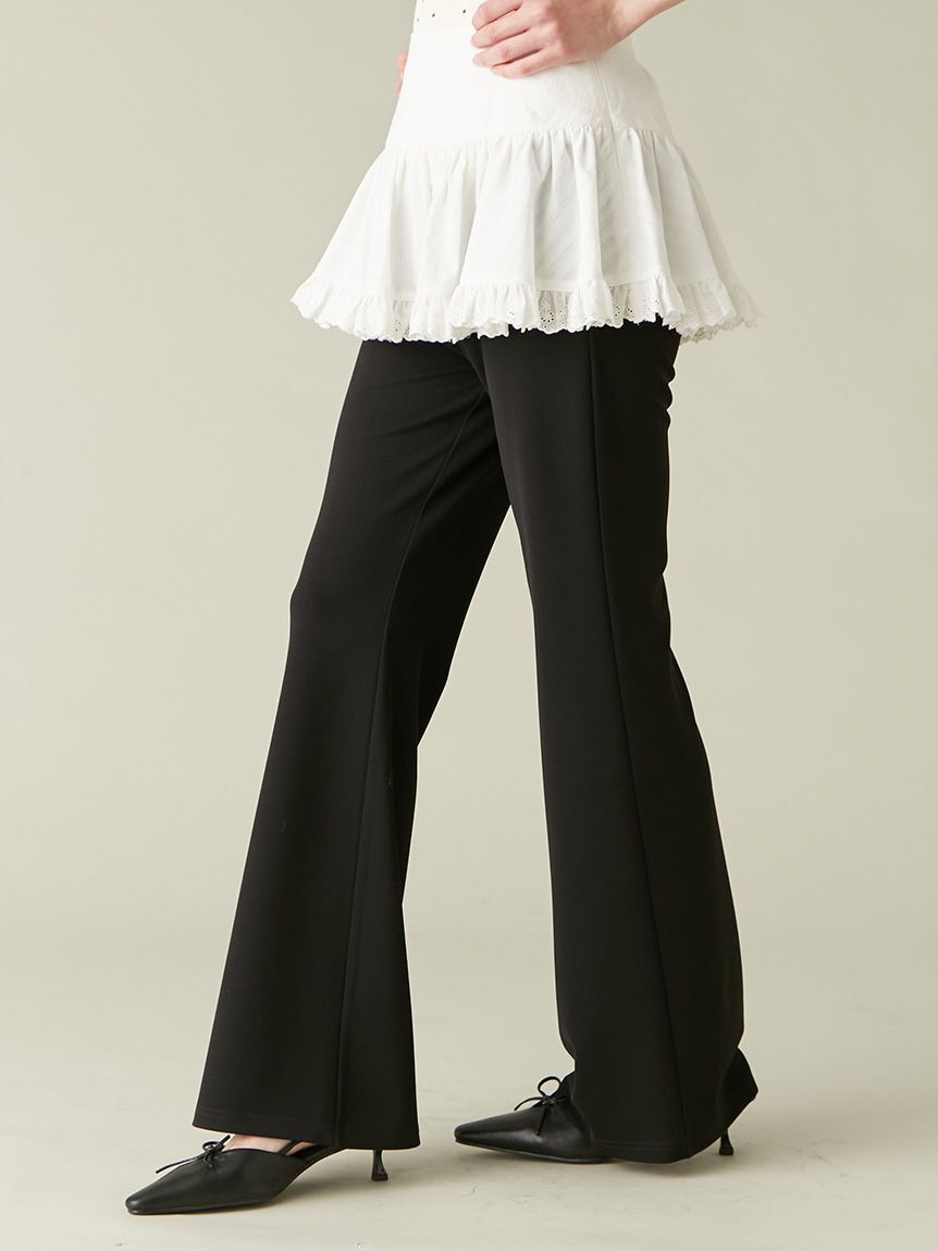 LILY BROWN「レイヤードフレアパンツ」|チノ|