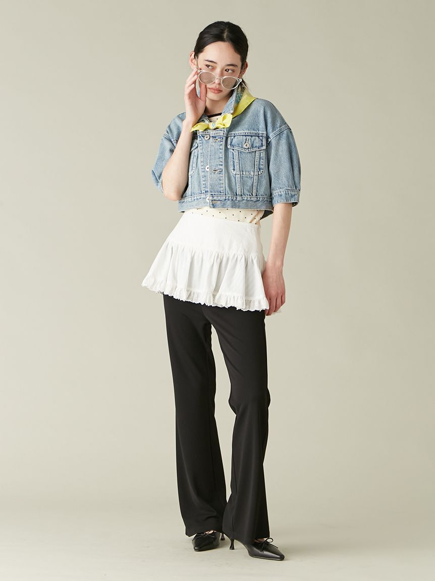 LILY BROWN「レイヤードフレアパンツ」|チノ|