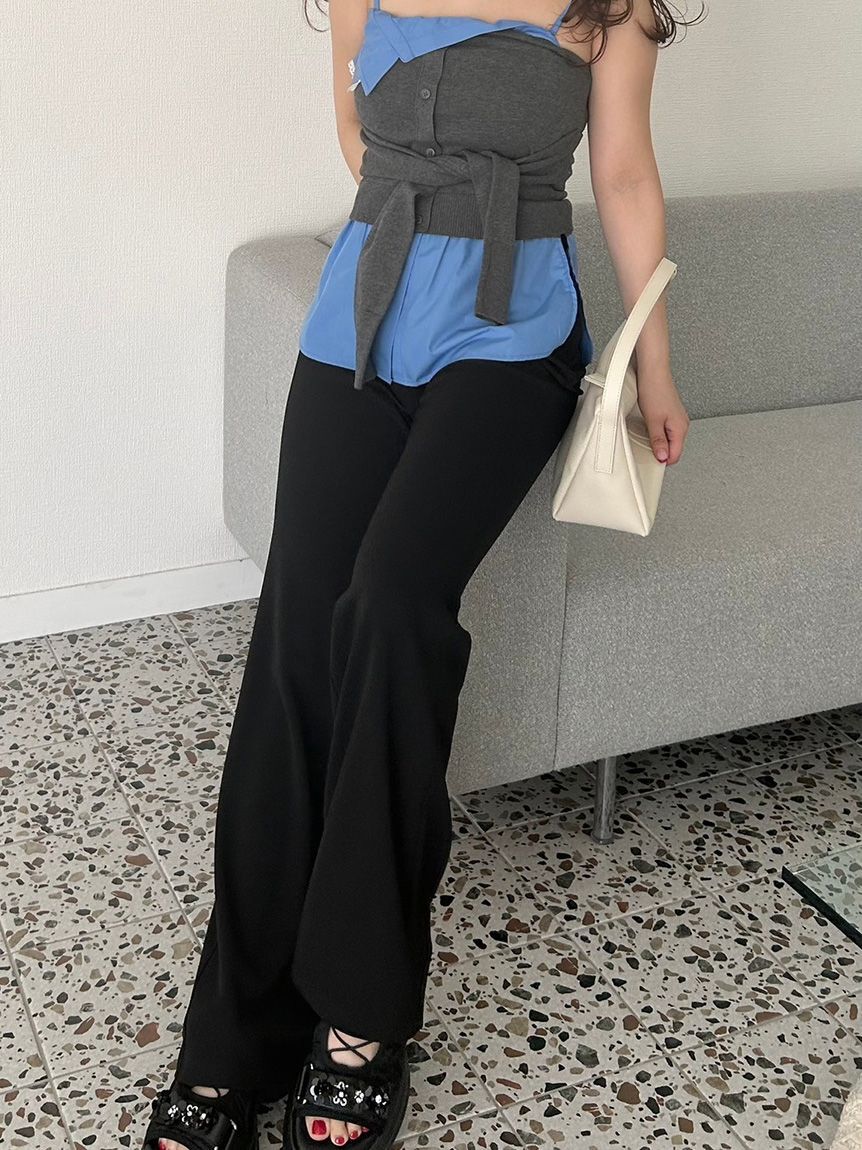 LILY BROWN「レイヤードフレアパンツ」|チノ|