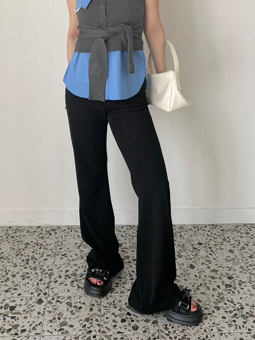 LILY BROWN「レイヤードフレアパンツ」|チノ|