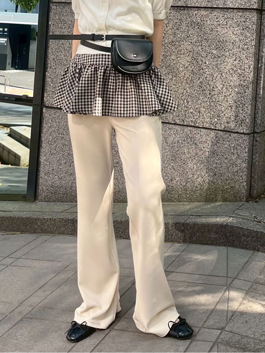 LILY BROWN「レイヤードフレアパンツ」|チノ|