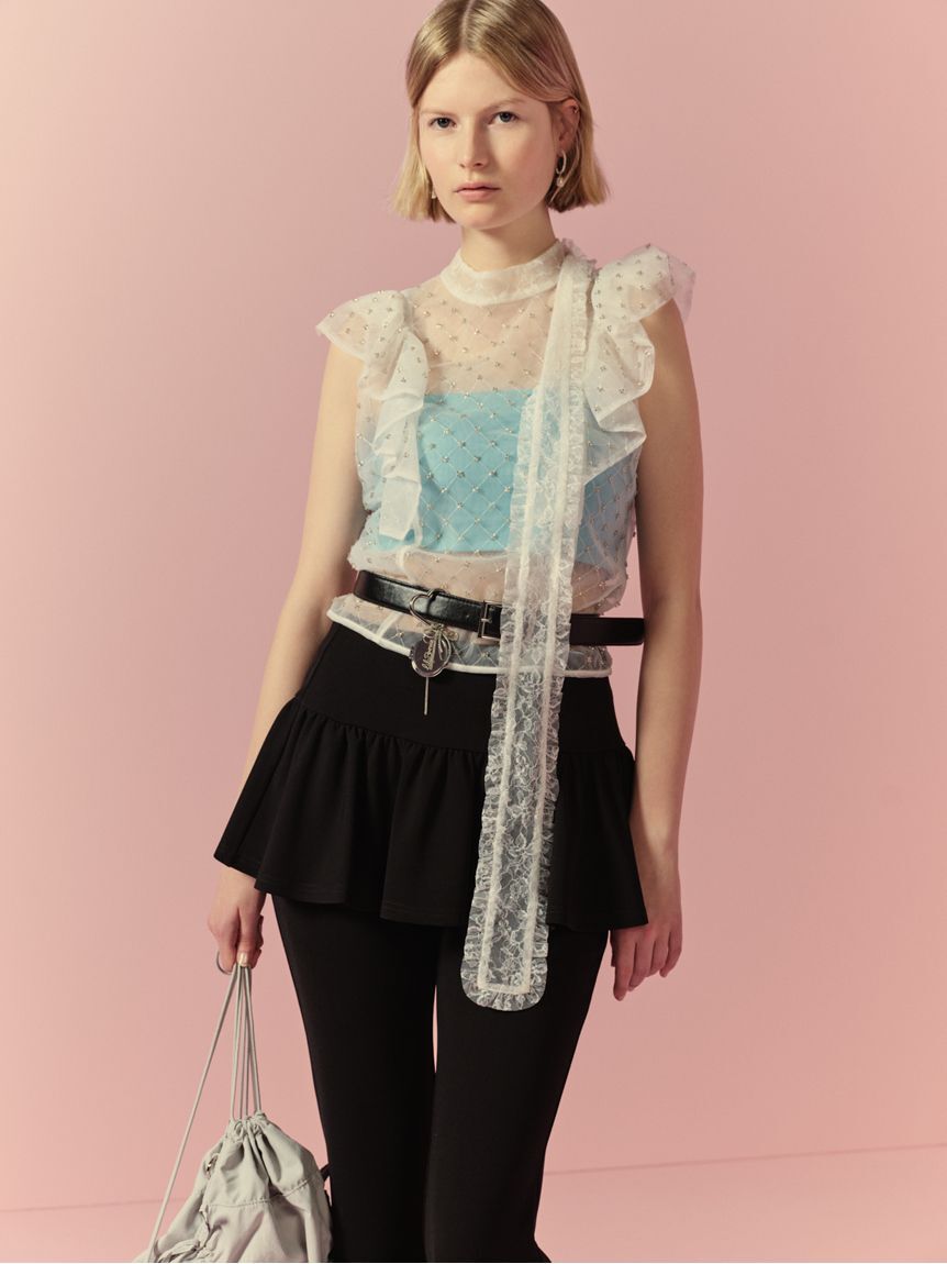 LILY BROWN「レイヤードフレアパンツ」|チノ|