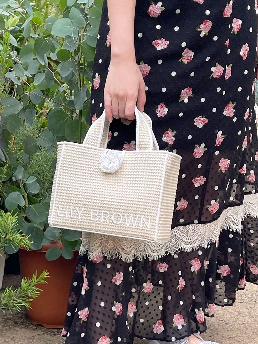 LILY BROWN「【限定カラー】【LILY BROWN&times;MARY QUANT】ジュートロゴトート」|トートバッグ|