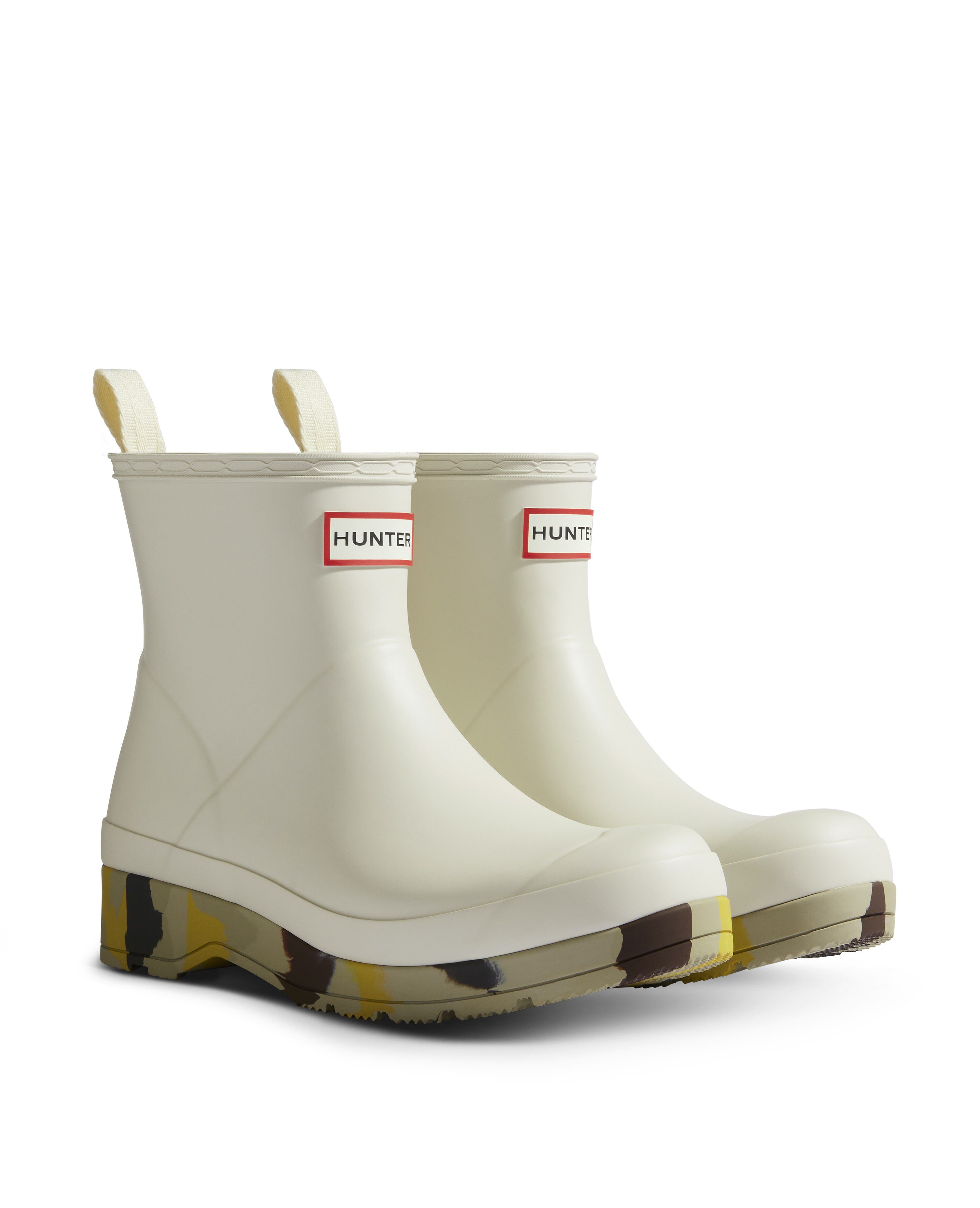 HUNTER「レディース プレイショート カモフラージュ ソールブーツ」|レインシューズ|