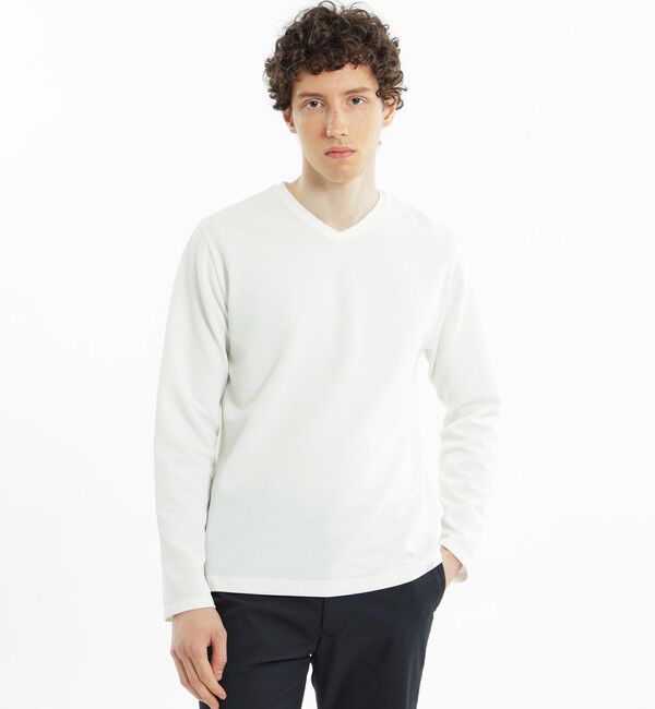 MACKINTOSH PHILOSOPHY「ストレッチミラノリブ VネックロンＴ」|Tシャツ・カットソー|ホワイト