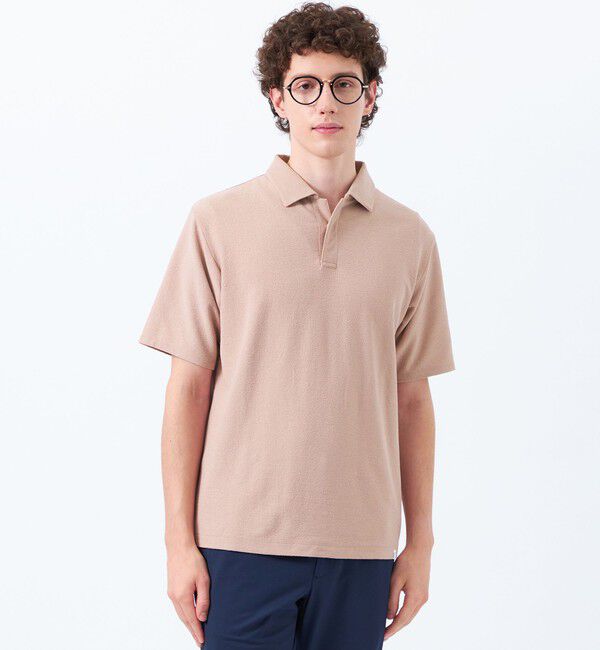 MACKINTOSH PHILOSOPHY「パイル調ドライミックス スキッパーポロ」|ポロシャツ|ピンク