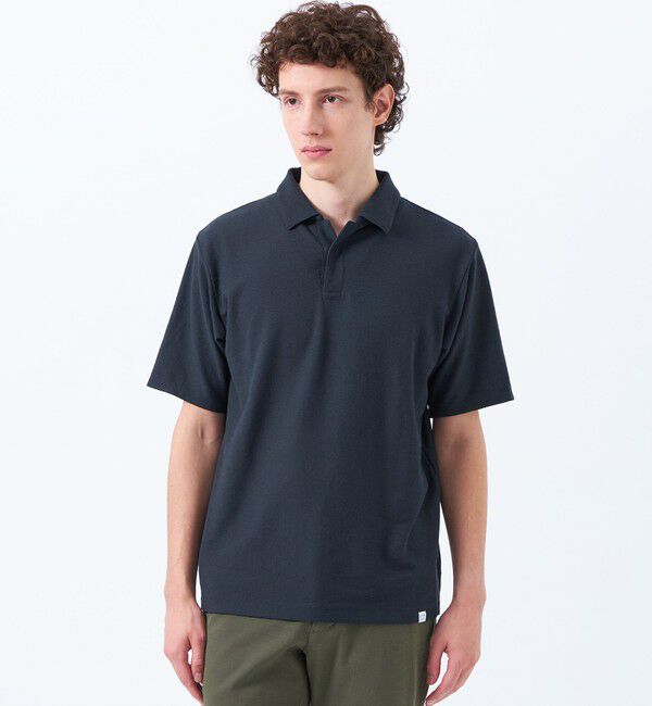 MACKINTOSH PHILOSOPHY「パイル調ドライミックス スキッパーポロ」|ポロシャツ|ネイビー