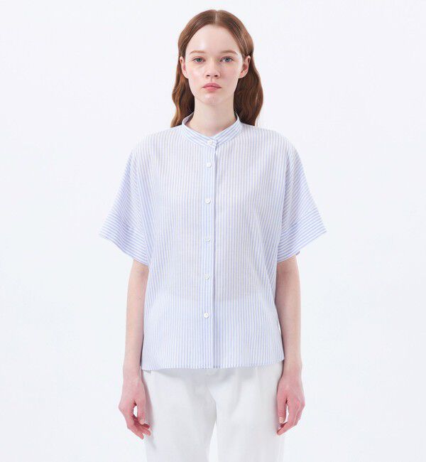 MACKINTOSH PHILOSOPHY「バンドカラーリネンミックスブラウス」|シャツ・ブラウス|