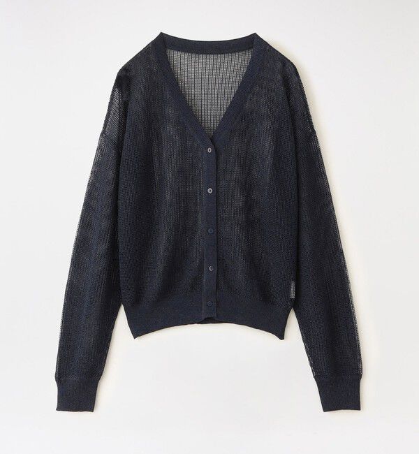  「メッシュカーディガン」|ニット・セーター|ネイビー