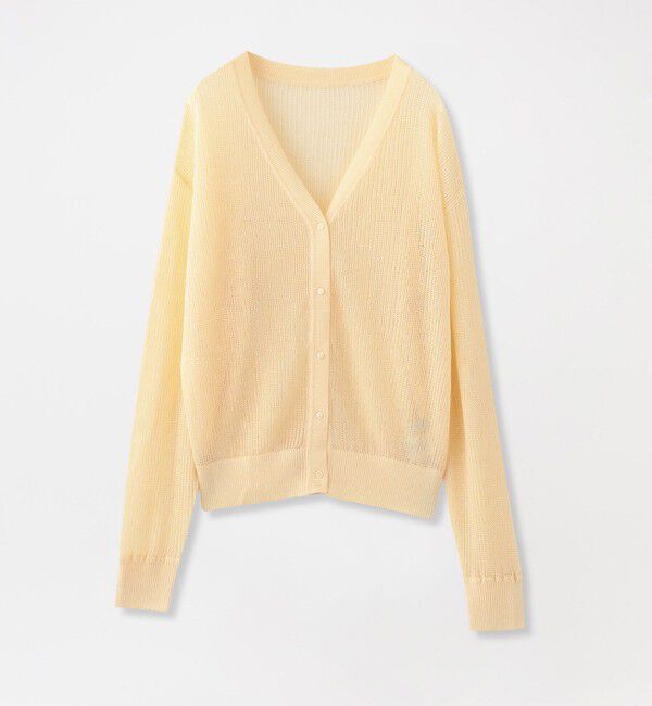  「メッシュカーディガン」|ニット・セーター|イエロー