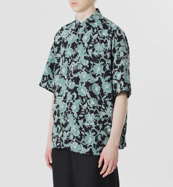  「ドローイングフラワープリントハーフスリーブシャツ」|シャツ・ブラウス|