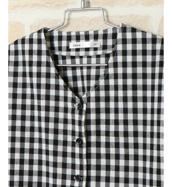 ikka kids「【キッズ】ギンガムチェックバルーンスリーブブラウス（120~160cm）」|シャツ・ブラウス|
