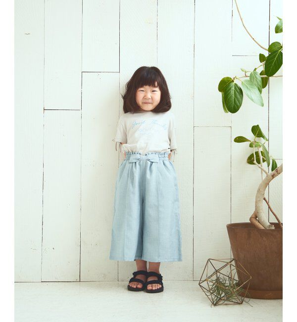 ikka kids「【キッズ】【冷感】袖リボンTシャツ（100~160cm）」|Tシャツ・カットソー|
