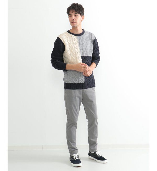 ikka「ブロック切り替えニット」|プルオーバー|