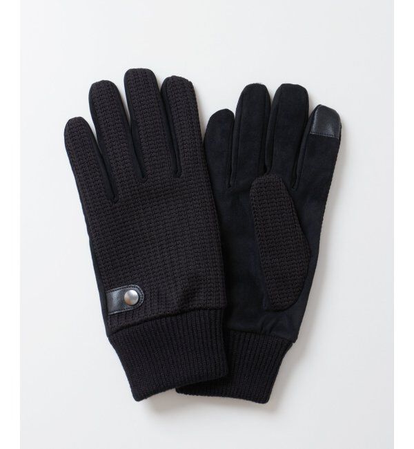 ikka「リブ編みグローブ」|手袋|ブラック