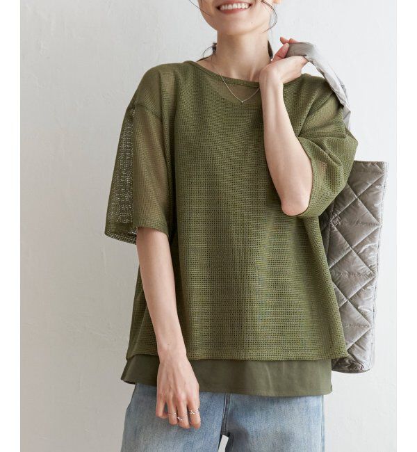 ikka「【2点セット】メッシュレイヤードアンサンブル」|その他|Dkグリーン