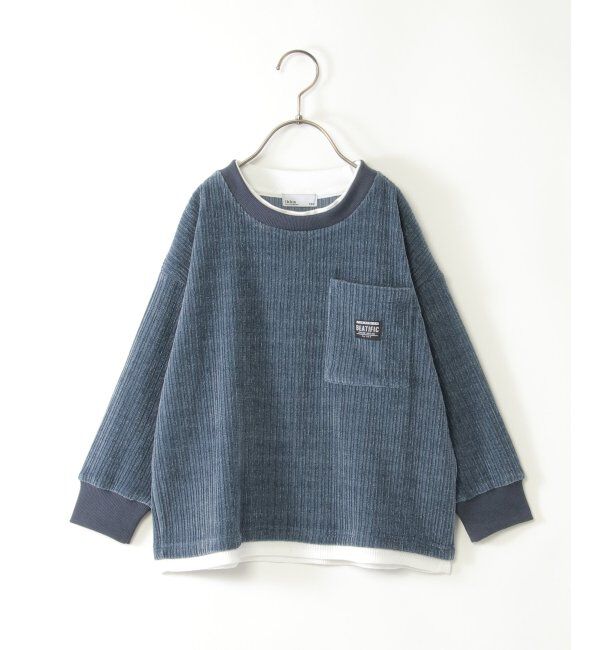ikka kids「カットコールポケ付きレイヤープルオーバー（120~160cm）」|Tシャツ・カットソー|ブルー