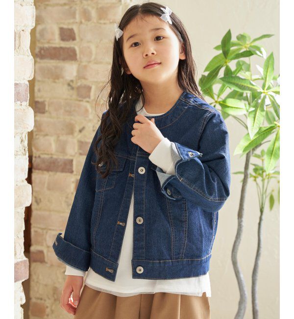 ikka kids「【親子おそろい】デニムノーカラーGジャン（110~160cm）」|その他|