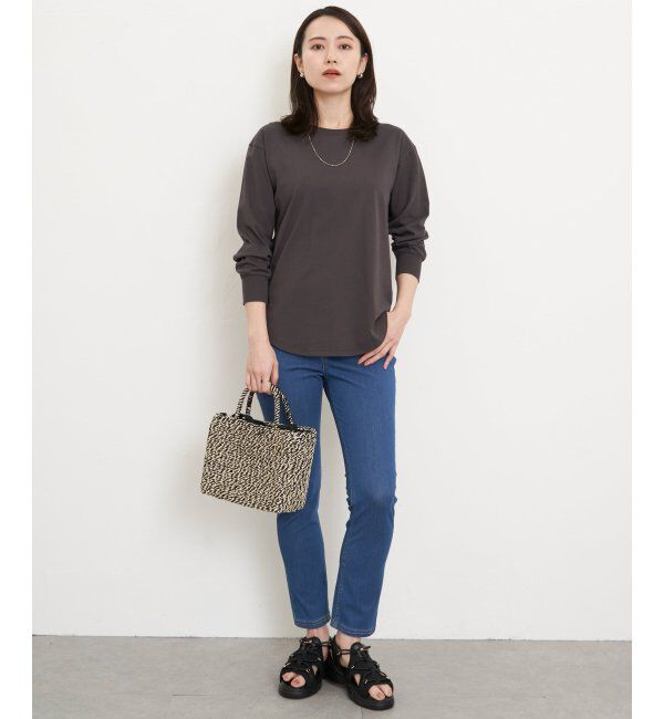 ikka「コットンUSA裾ラウンドロンT」|Tシャツ・カットソー|