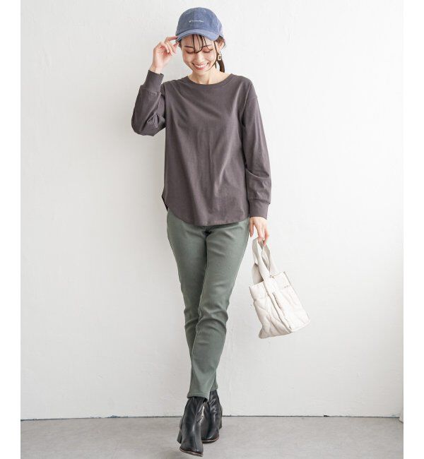 ikka「コットンUSA裾ラウンドロンT」|Tシャツ・カットソー|