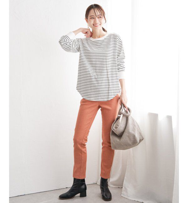 ikka「コットンUSA裾ラウンドロンT」|Tシャツ・カットソー|