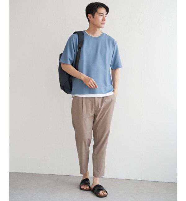 ikka「【吸水速乾】ドライ鹿の子レイヤードTシャツ5分袖」|Tシャツ・カットソー|