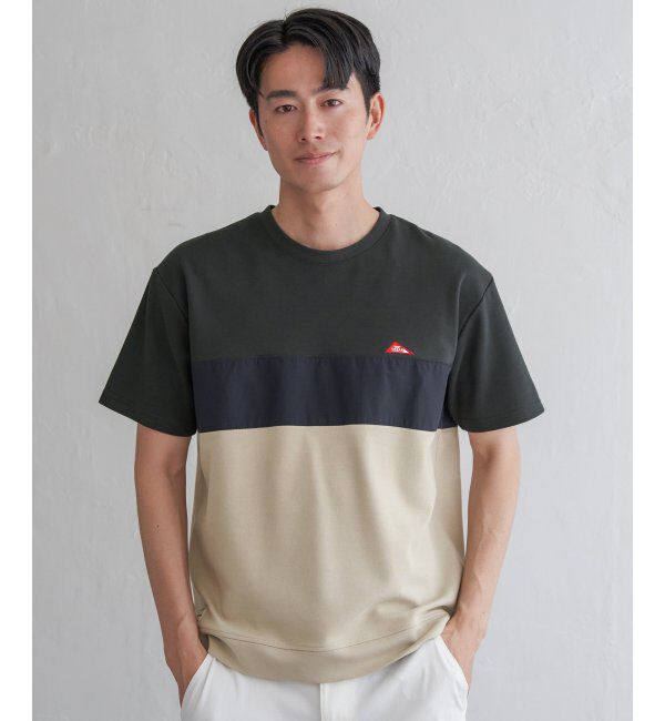 ikka「URBAN NATURE LIFE アーバンネイチャーライフ ワンポイント切り替えTシャツ」|Tシャツ・カットソー|カーキ