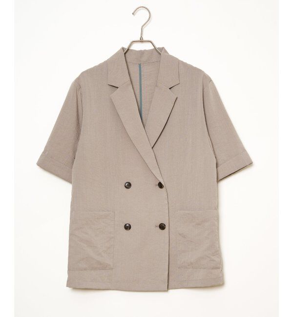Lbc with Life「リネンライクハーフスリーブジャケット」|テーラードジャケット|
