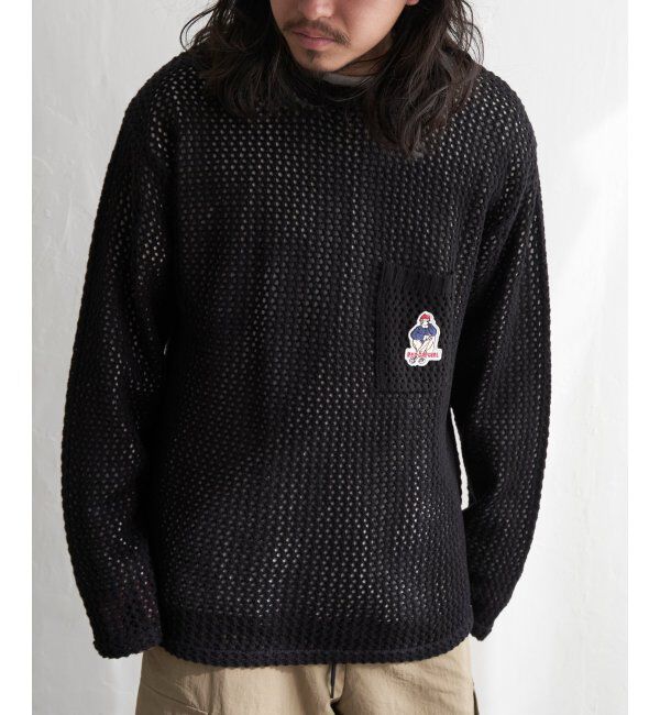 VENCE share style「Red Cap Girl レッドキャップガール ワッペンクルーネックニット」|その他|ブラック