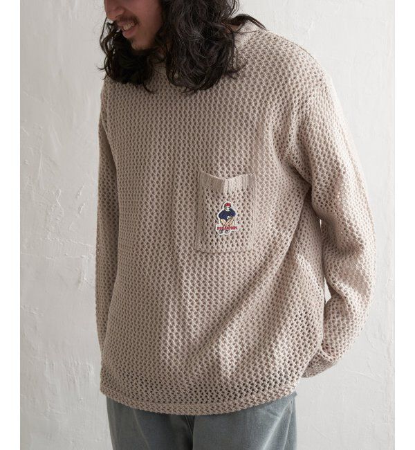 VENCE share style「Red Cap Girl レッドキャップガール ワッペンクルーネックニット」|その他|ベージュ