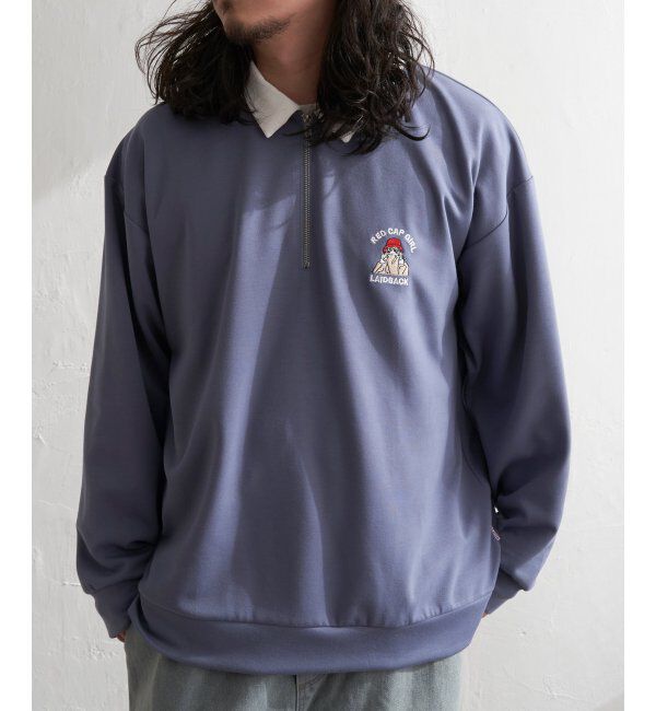 VENCE share style「Red Cap Girl レッドキャップガール ダンボ－ルニットハーフジップ」|その他|ブルー