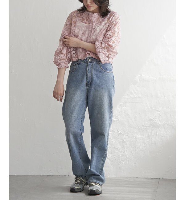 VENCE share style「オーガンジー刺繍レースブルゾン」|ブルゾン・スタジャン|