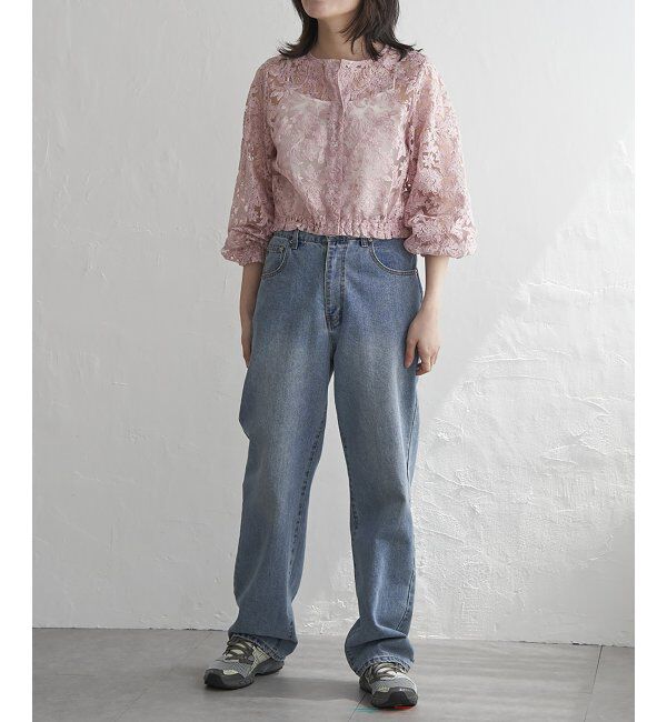 VENCE share style「オーガンジー刺繍レースブルゾン」|ブルゾン・スタジャン|