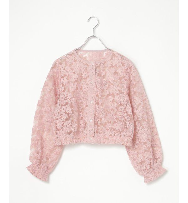 VENCE share style「オーガンジー刺繍レースブルゾン」|ブルゾン・スタジャン|