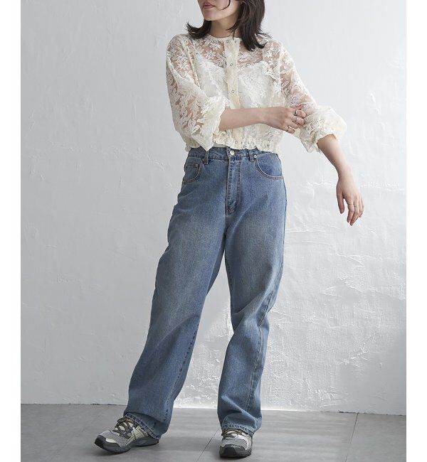 VENCE share style「オーガンジー刺繍レースブルゾン」|ブルゾン・スタジャン|