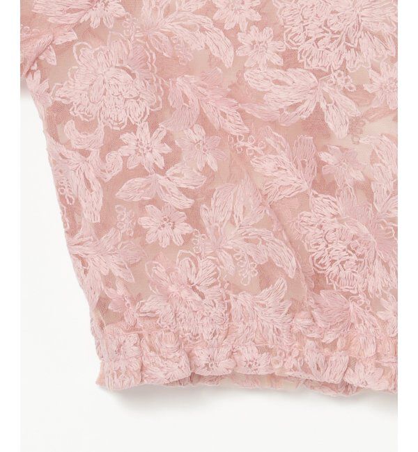 VENCE share style「オーガンジー刺繍レースブルゾン」|ブルゾン・スタジャン|