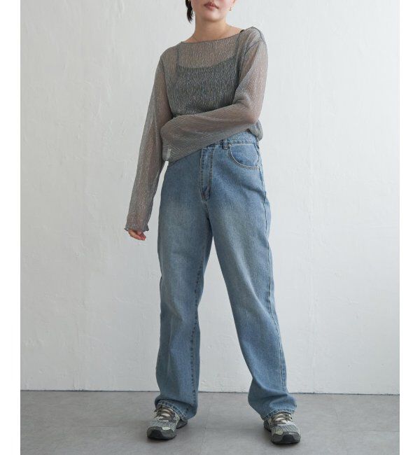 VENCE share style「ラメプリーツボートネックプルオーバー」|Tシャツ・カットソー|