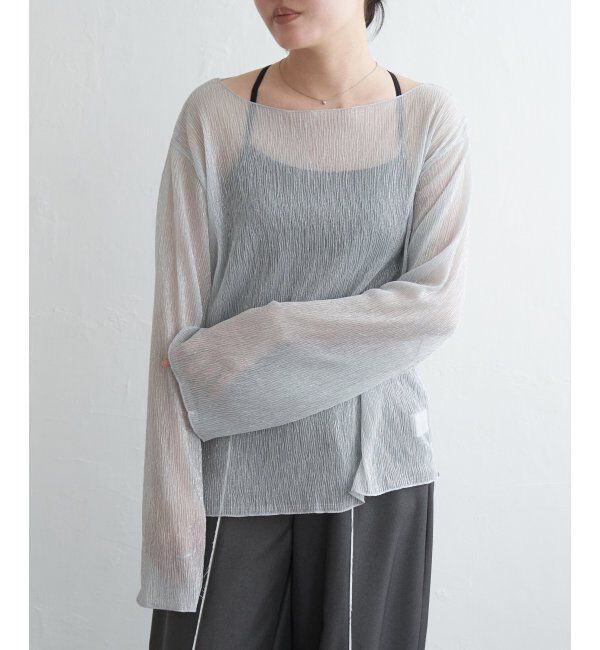 VENCE share style「ラメプリーツボートネックプルオーバー」|Tシャツ・カットソー|