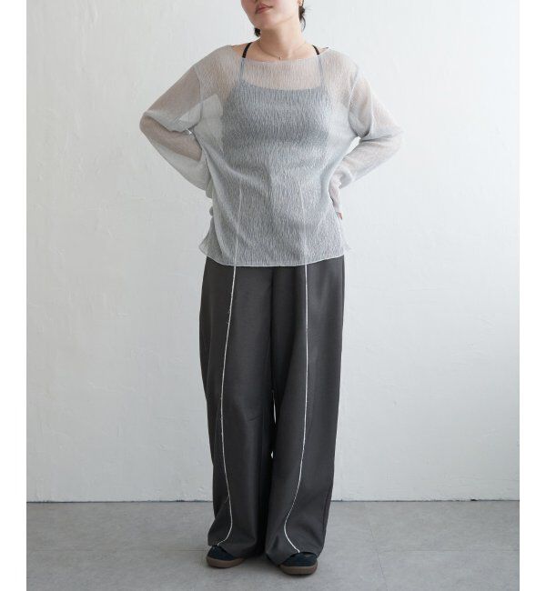 VENCE share style「ラメプリーツボートネックプルオーバー」|Tシャツ・カットソー|