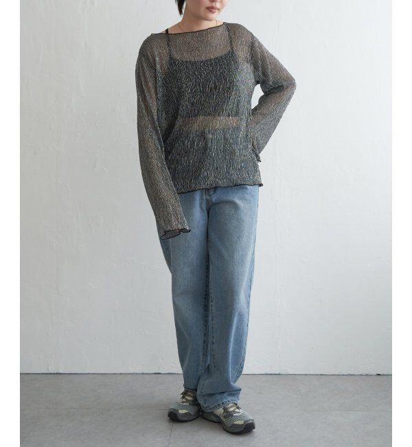 VENCE share style「ラメプリーツボートネックプルオーバー」|Tシャツ・カットソー|