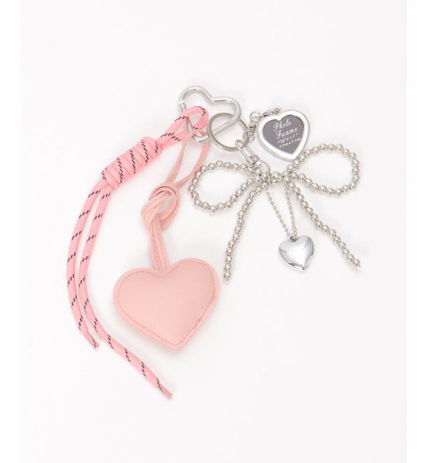 VENCE share style「レザーハートチャーム」|ネックレス|ピンク