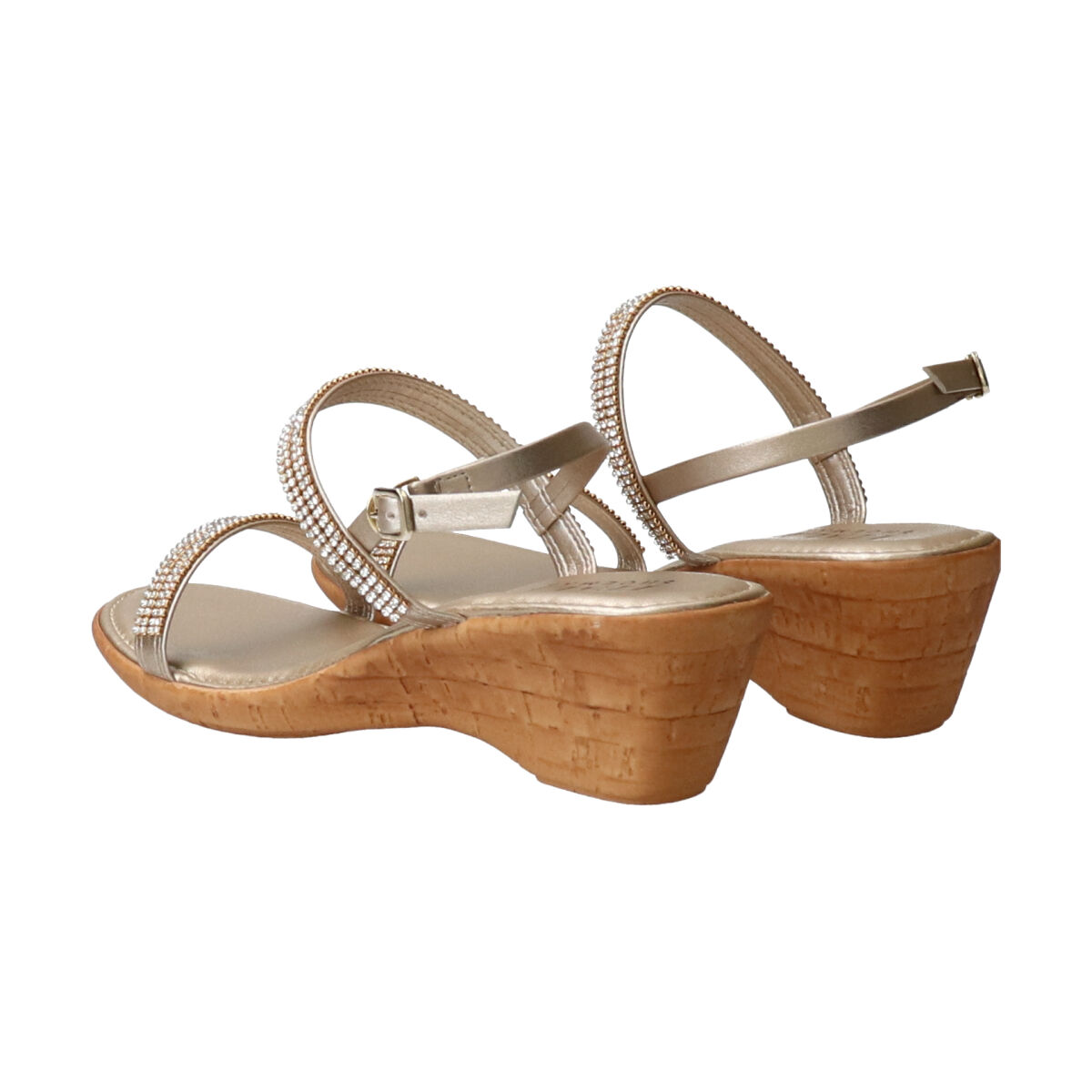 IMPORT SELECT「【ITALIAN SHOEMAKERS】ラインストーンダブルベルトサンダル」|サンダル|