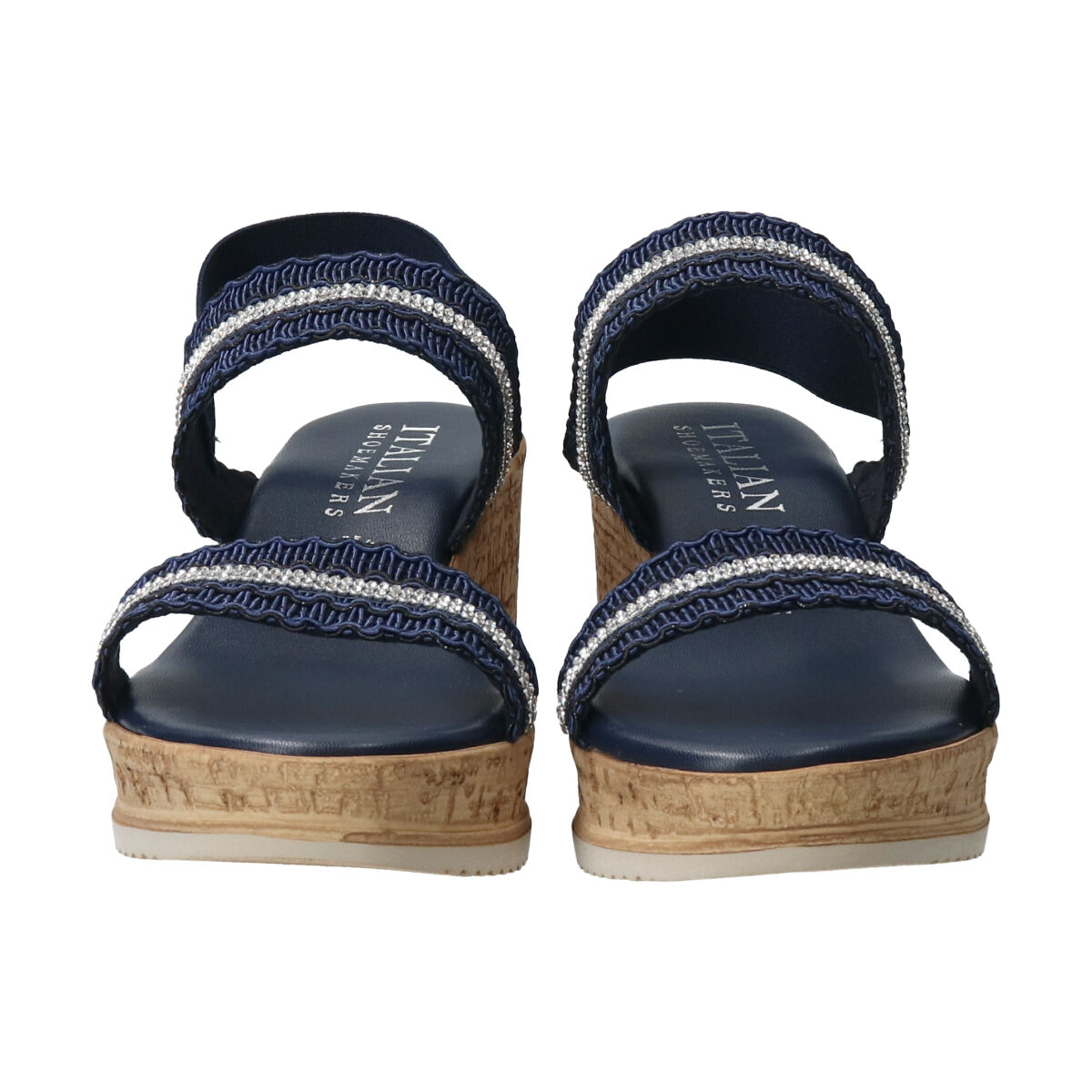 IMPORT SELECT「【ITALIAN SHOEMAKERS】ラインストーンリボン厚底サンダル」|サンダル|