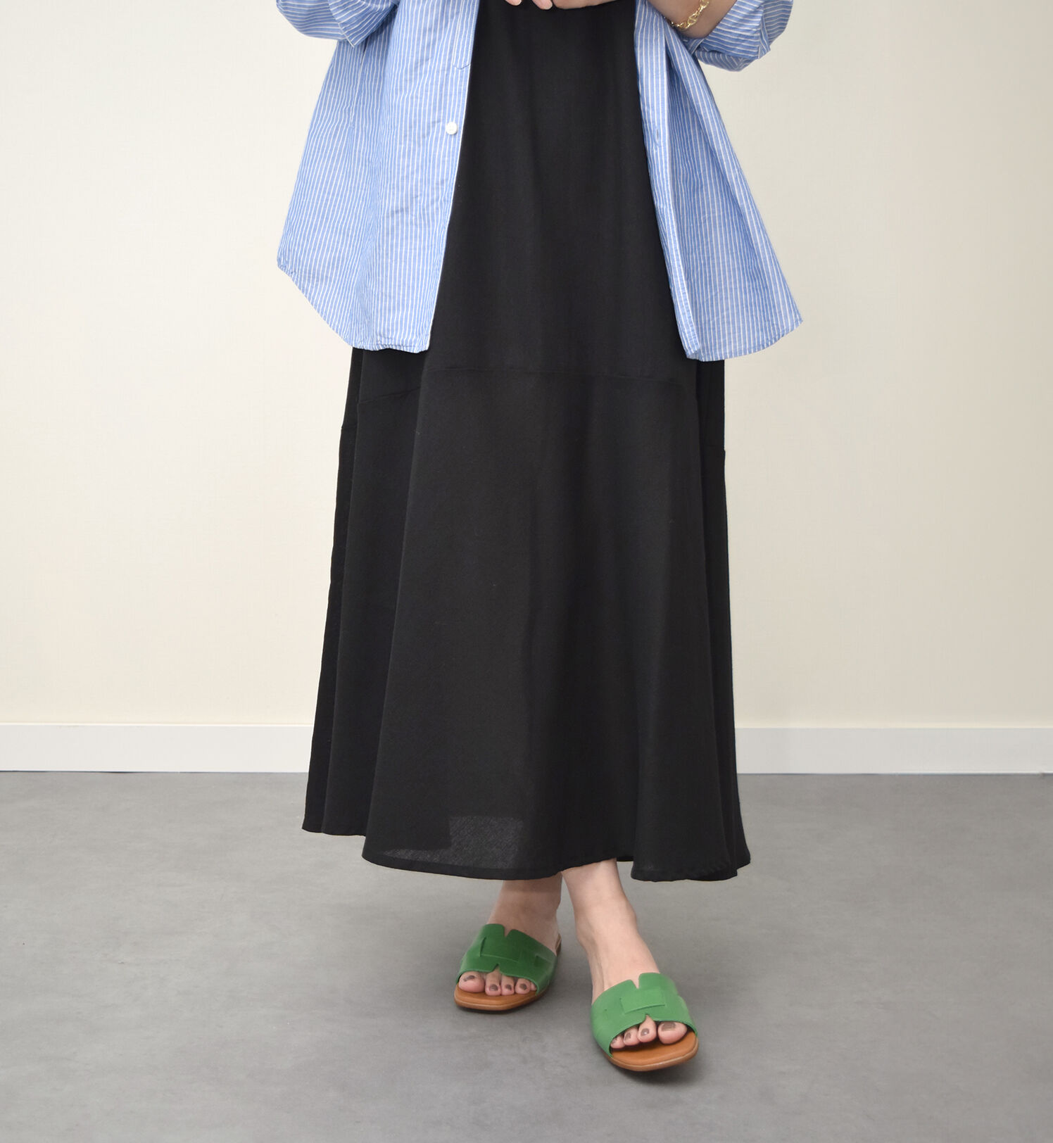 IMPORT SELECT「【Oh my Sandals】スクエアトウフラットレザーサンダル」|サンダル|