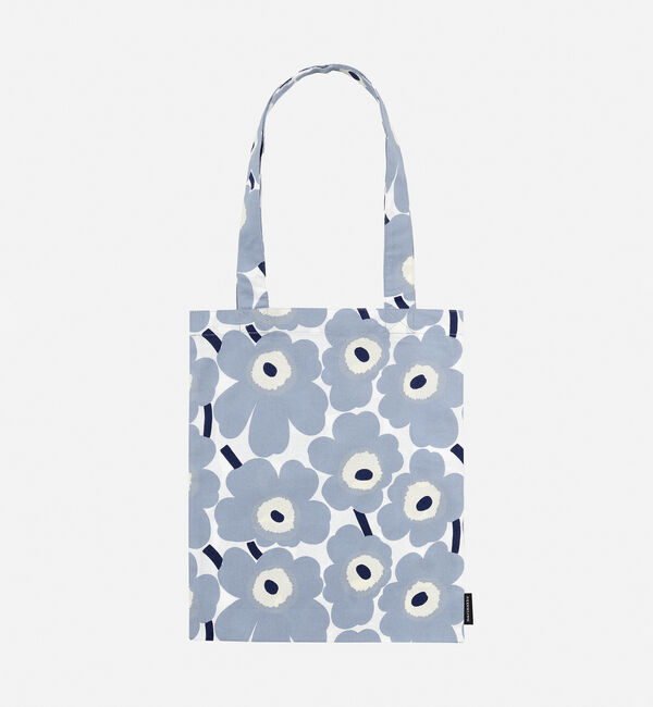 Marimekko「【日本限定】Unikko ファブリックバッグ」|トートバッグ|ﾗｲﾄﾌﾞﾙｰ&times;ｵﾌﾎﾜｲﾄ