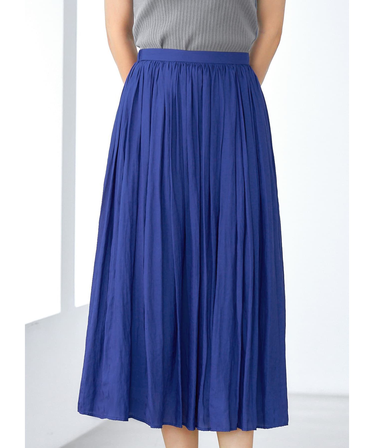 STYLE DELI「【Made in JAPAN】ヴィンテージサテンギャザーロングスカートC／85cm丈」|スカート|