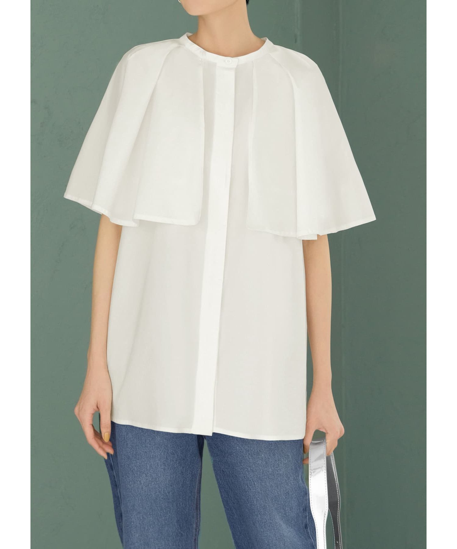 STYLE DELI「タイプライターケープブラウス」|シャツ・ブラウス|ホワイト