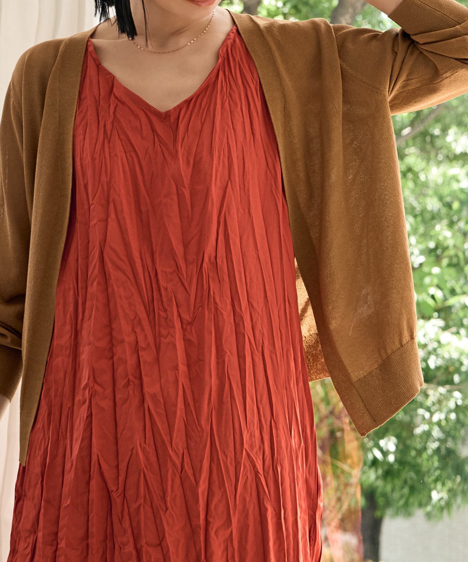 STYLE DELI「【ウエスト丈】シアーサマーカーディガンC」|カーディガン|ダークキャラメル