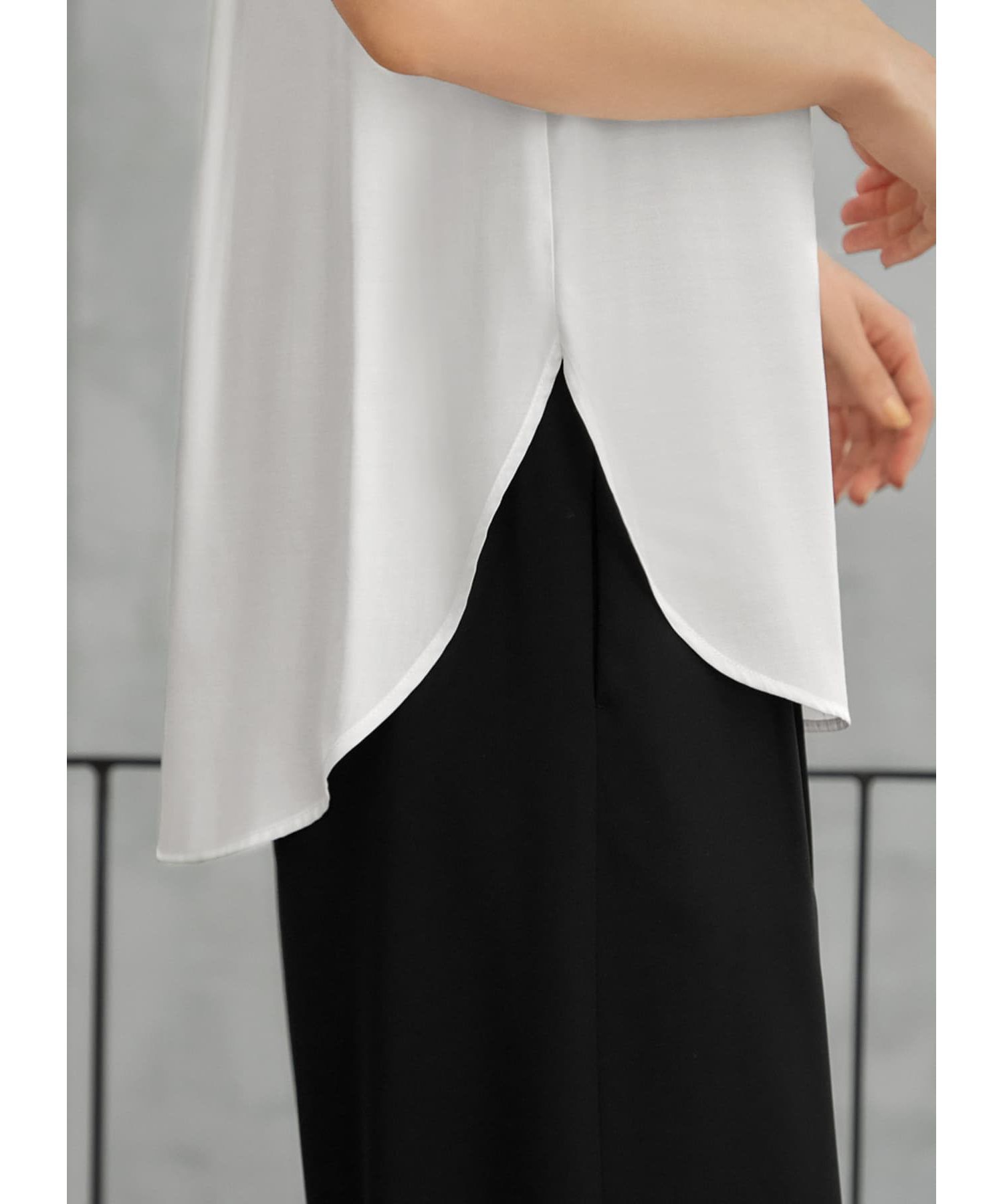 STYLE DELI「しなやかなノースリーブ比翼シャツブラウス」|シャツ・ブラウス|