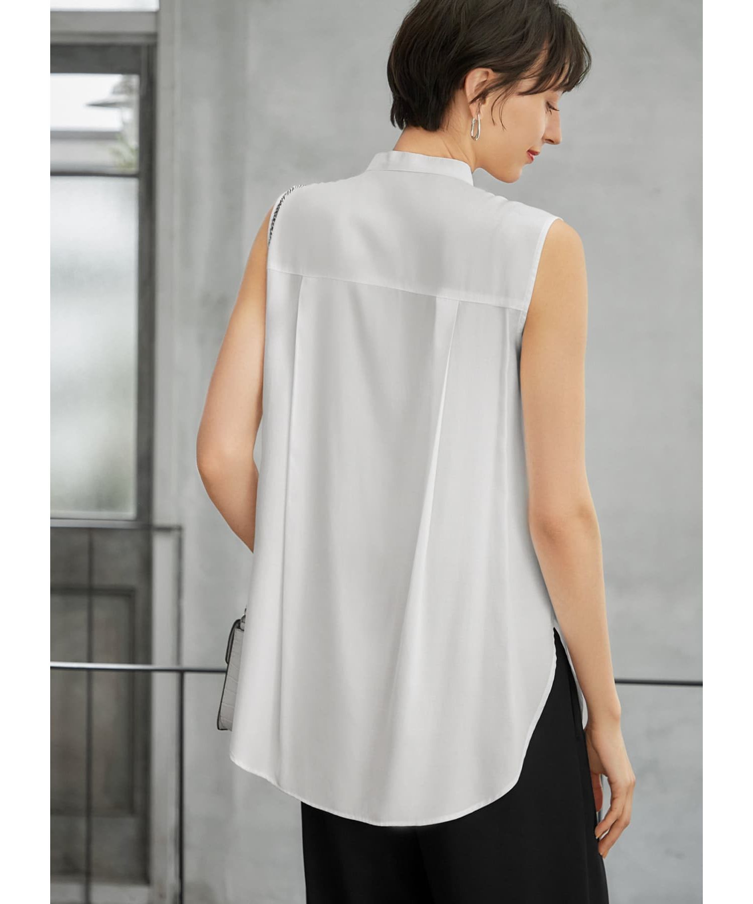 STYLE DELI「しなやかなノースリーブ比翼シャツブラウス」|シャツ・ブラウス|